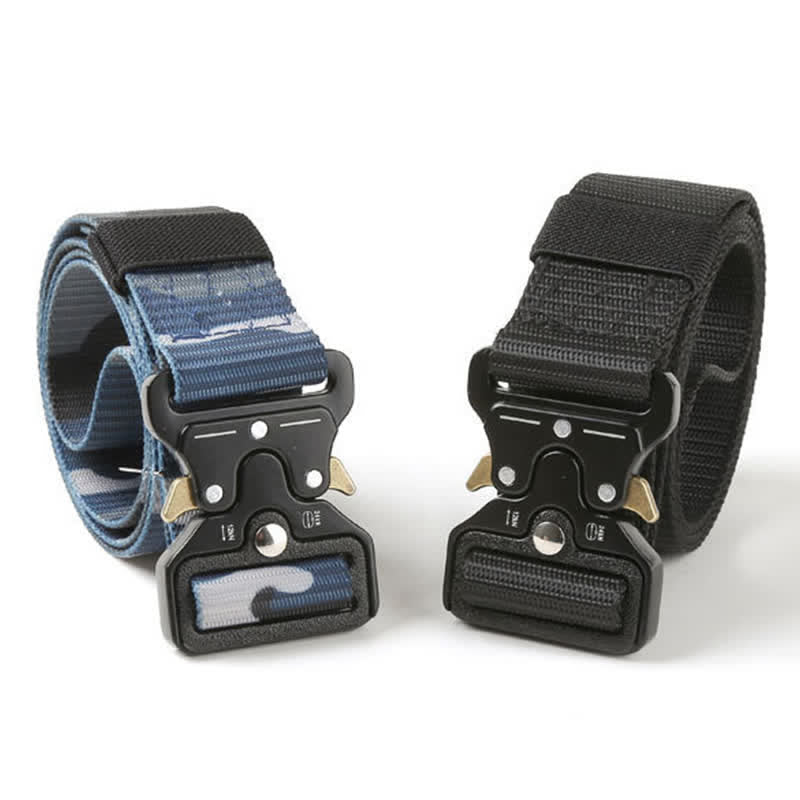 Ceinture tactique robuste avec boutons de déverrouillage pour hommes