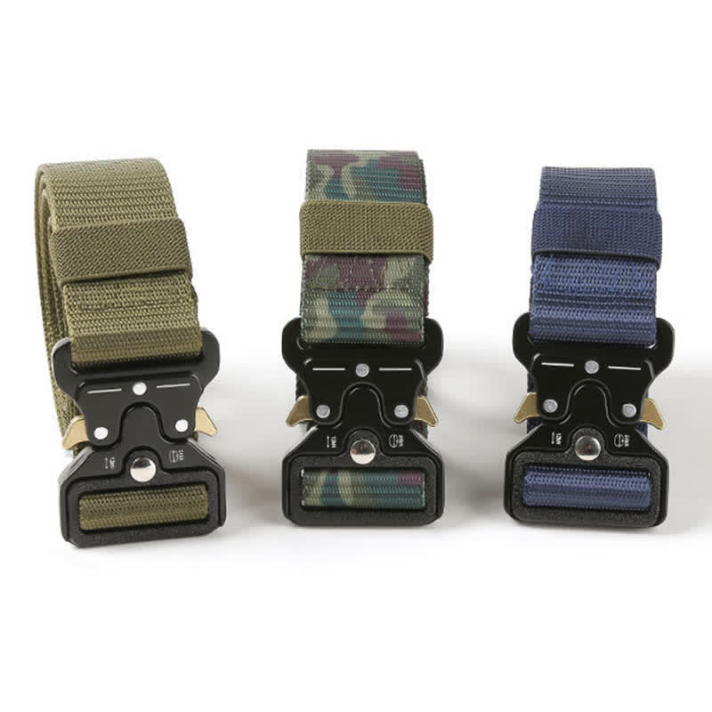 Ceinture tactique robuste avec boutons de déverrouillage pour hommes