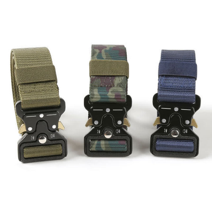 Ceinture tactique robuste avec boutons de déverrouillage pour hommes
