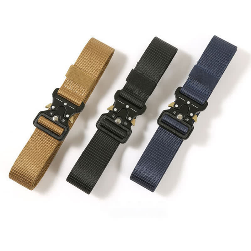Ceinture tactique robuste avec boutons de déverrouillage pour hommes