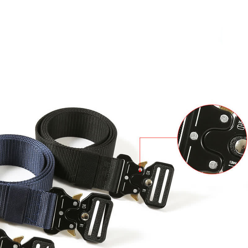Ceinture tactique robuste avec boutons de déverrouillage pour hommes