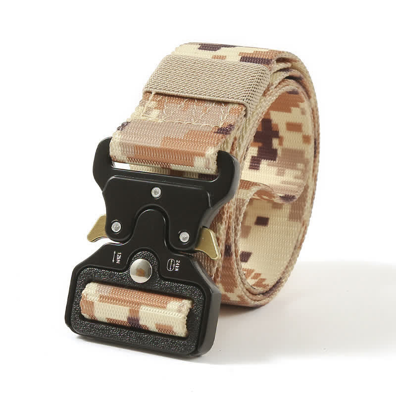 Ceinture tactique robuste avec boutons de déverrouillage pour hommes