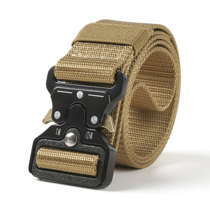 Ceinture tactique robuste avec boutons de déverrouillage pour hommes