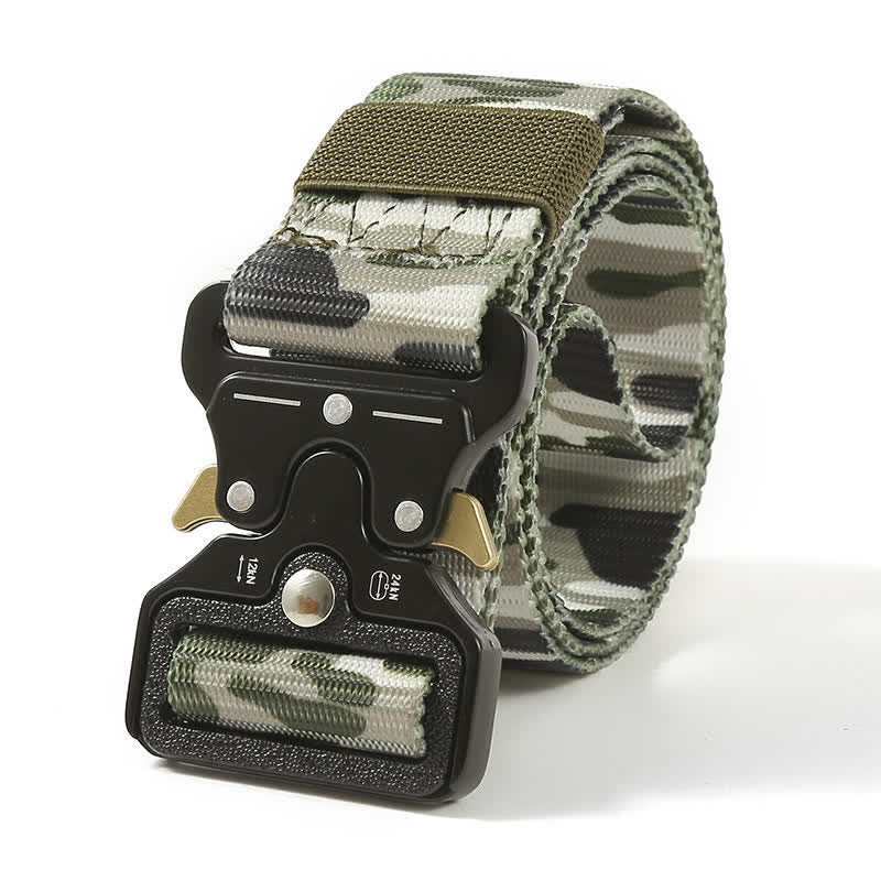Ceinture tactique robuste avec boutons de déverrouillage pour hommes
