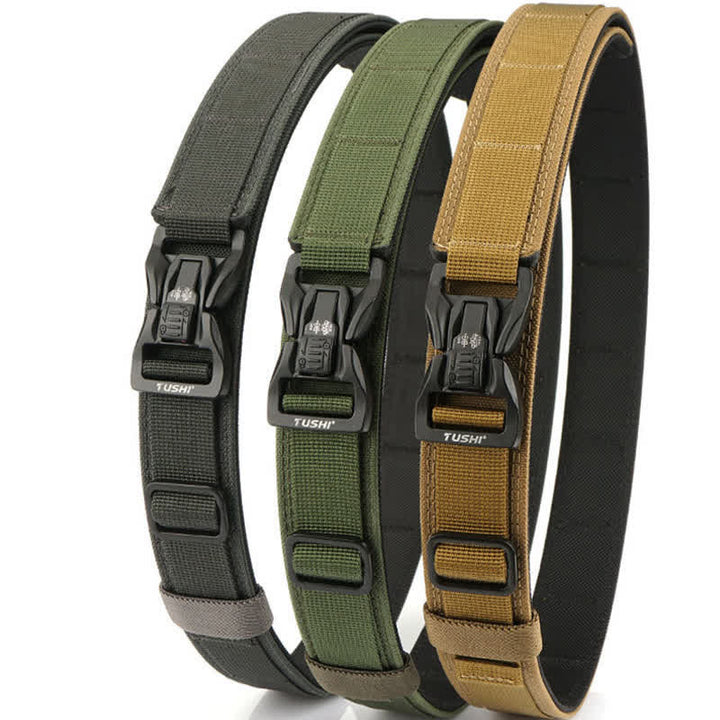 Ceinture tactique épaisse à double verrouillage et à dégagement rapide pour hommes