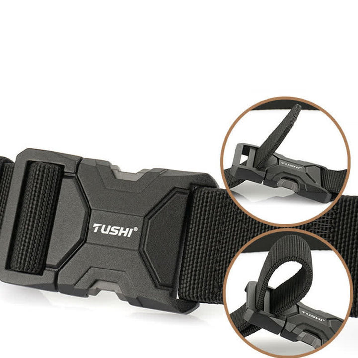 Ceinture tactique élastique à boucle à dégagement rapide simple pour hommes