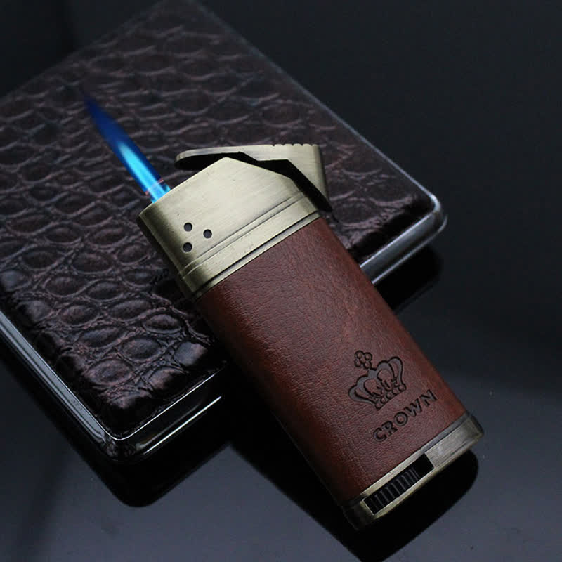 Briquet au butane rechargeable en cuir Eagle Head
