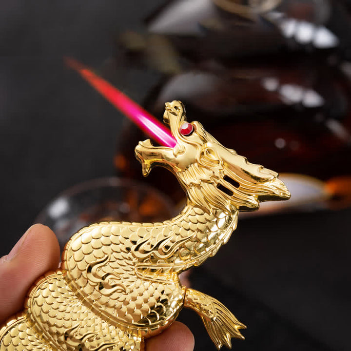 Briquet au butane rechargeable en forme de dragon unique et créatif