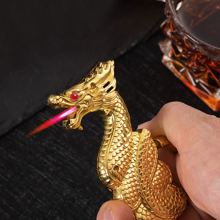 Briquet au butane rechargeable en forme de dragon unique et créatif