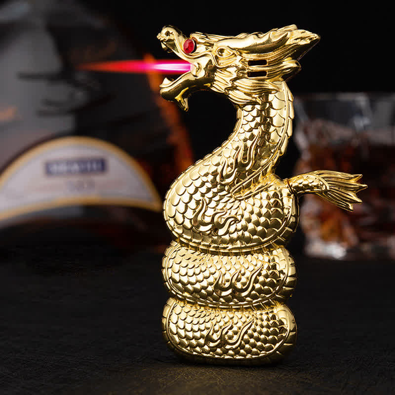 Briquet au butane rechargeable en forme de dragon unique et créatif