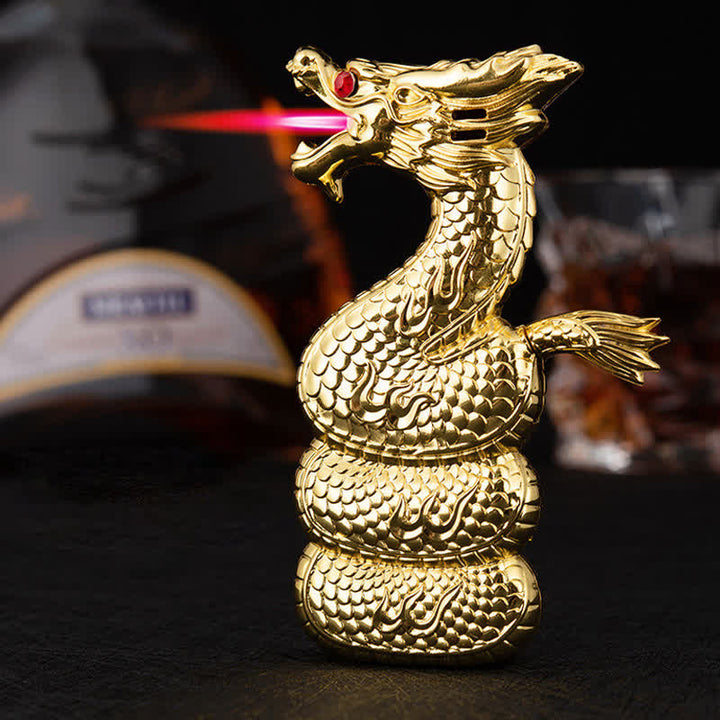 Briquet au butane rechargeable en forme de dragon unique et créatif