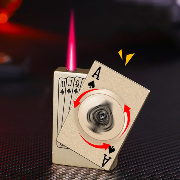 Briquet au butane rechargeable à décompression rotatif Poker