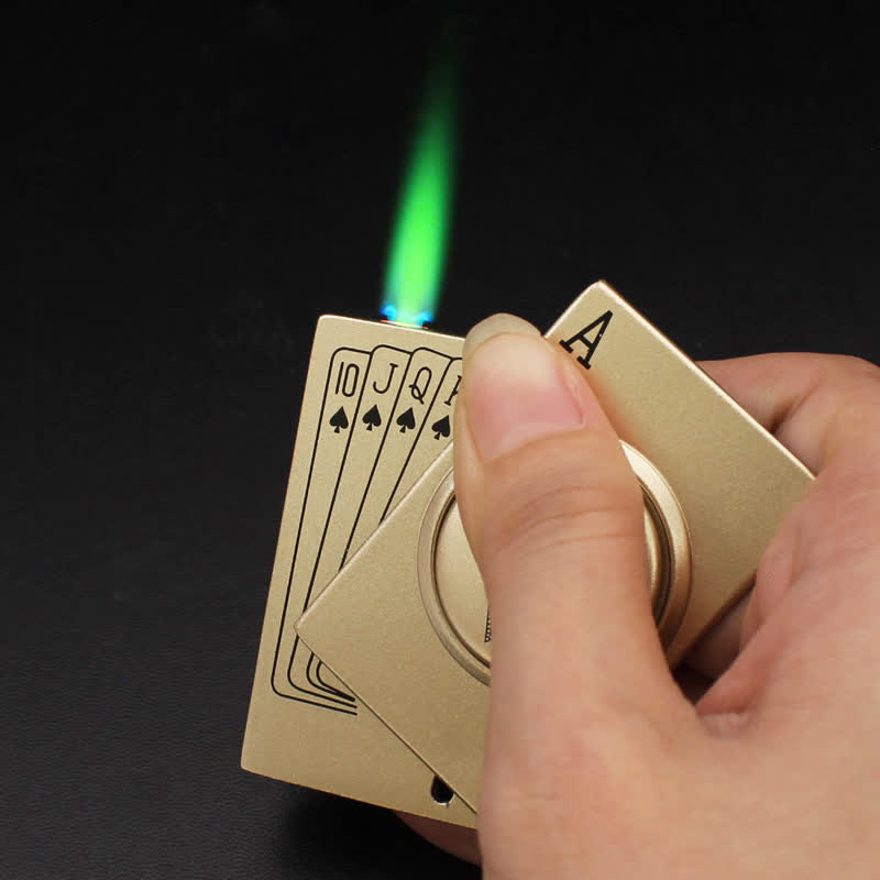 Briquet au butane rechargeable à décompression rotatif Poker
