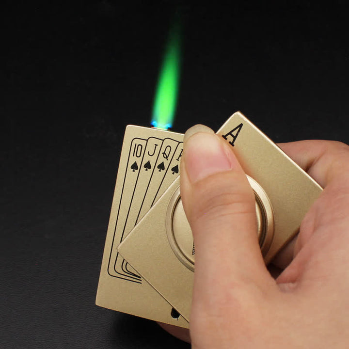 Briquet au butane rechargeable à décompression rotatif Poker