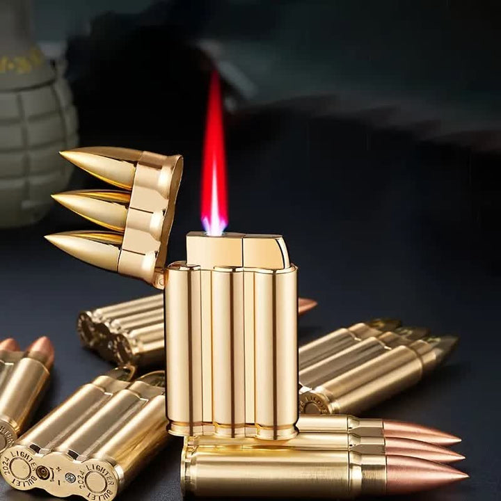 Briquet au butane rechargeable à corps métallique à trois balles