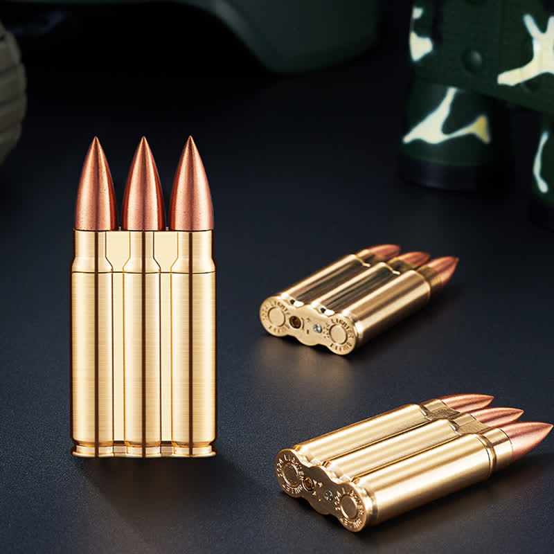 Briquet au butane rechargeable à corps métallique à trois balles