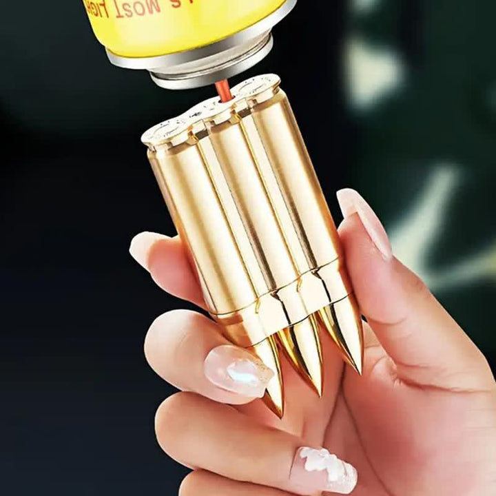 Briquet au butane rechargeable à corps métallique à trois balles