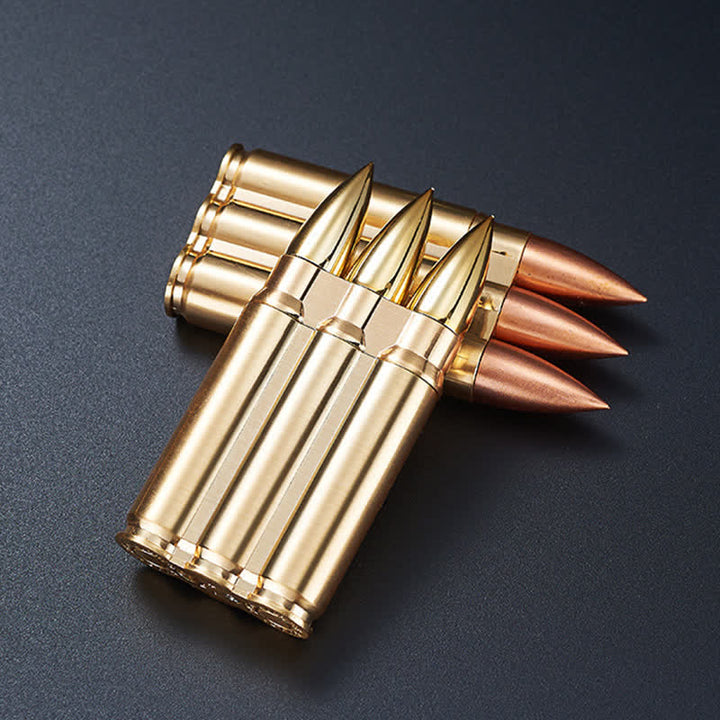Briquet au butane rechargeable à corps métallique à trois balles