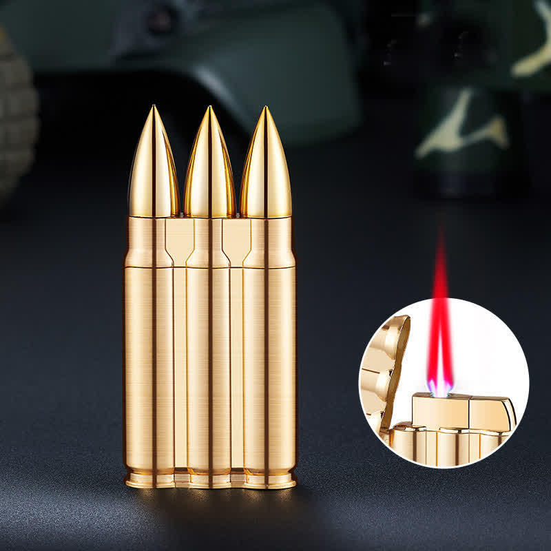 Briquet au butane rechargeable à corps métallique à trois balles