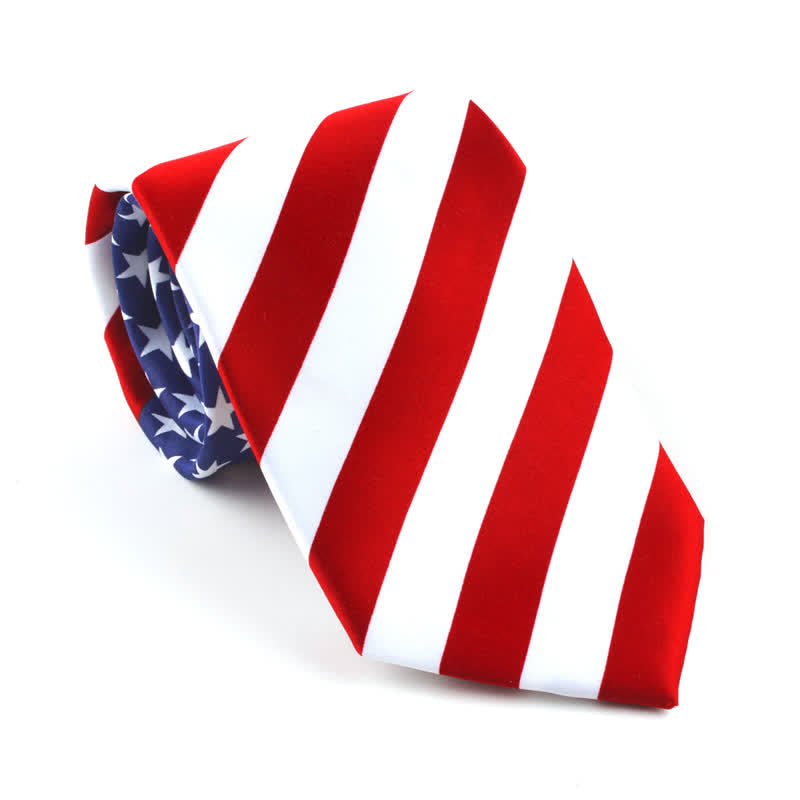 Lot de 3 cravates et mouchoirs à imprimé drapeau américain pour homme