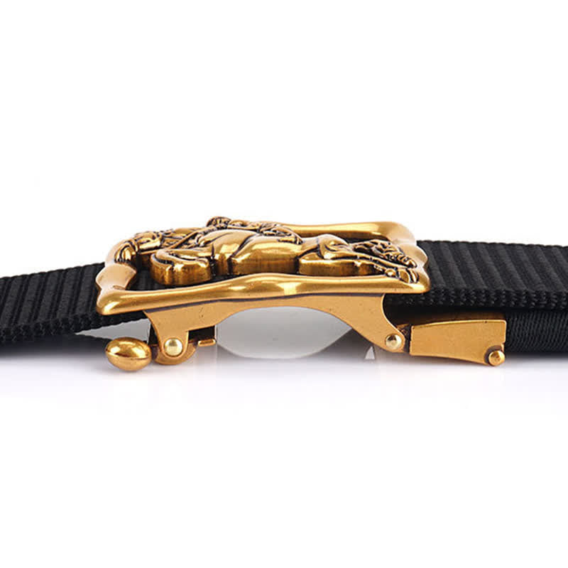 Ceinture d'équitation en nylon à boucle automatique creuse pour homme