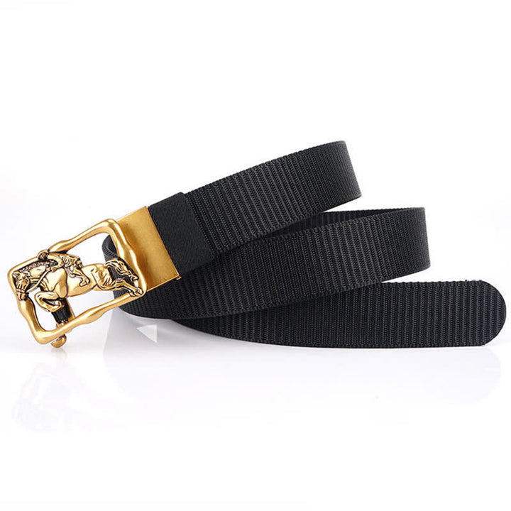 Ceinture d'équitation en nylon à boucle automatique creuse pour homme