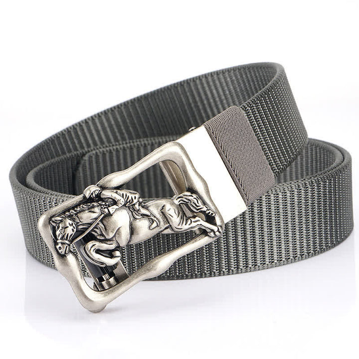 Ceinture d'équitation en nylon à boucle automatique creuse pour homme
