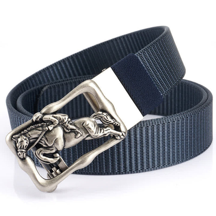 Ceinture d'équitation en nylon à boucle automatique creuse pour homme