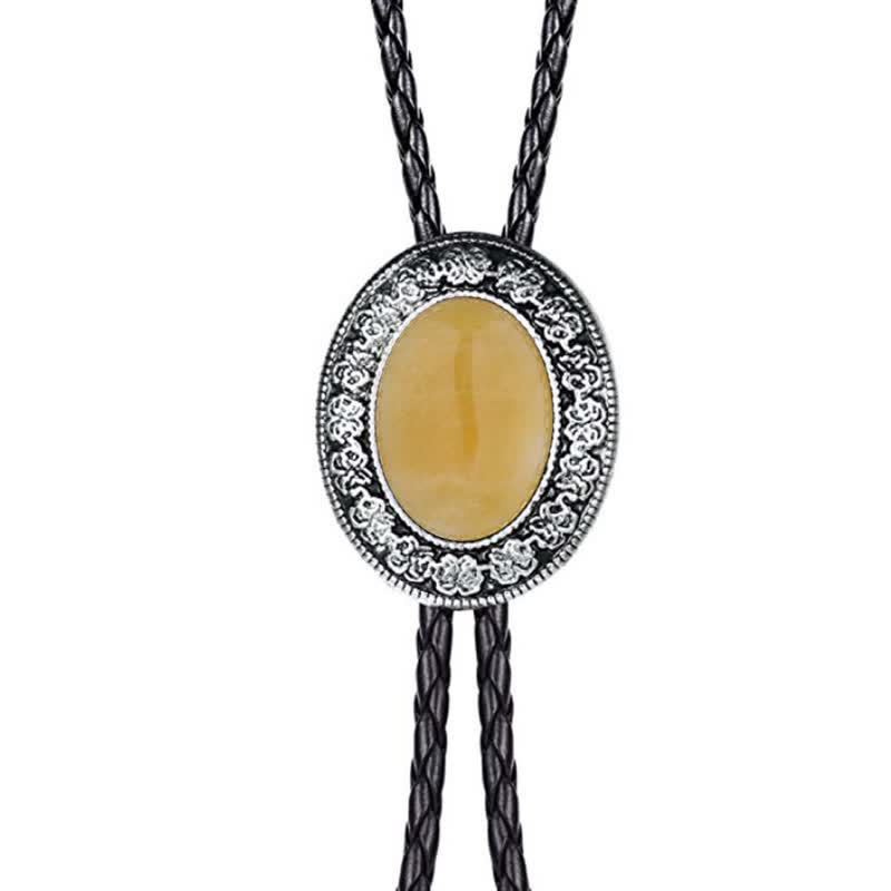 Cravate bolo fantaisie en pierre naturelle, inspirée du rodéo - Jaune - image 12