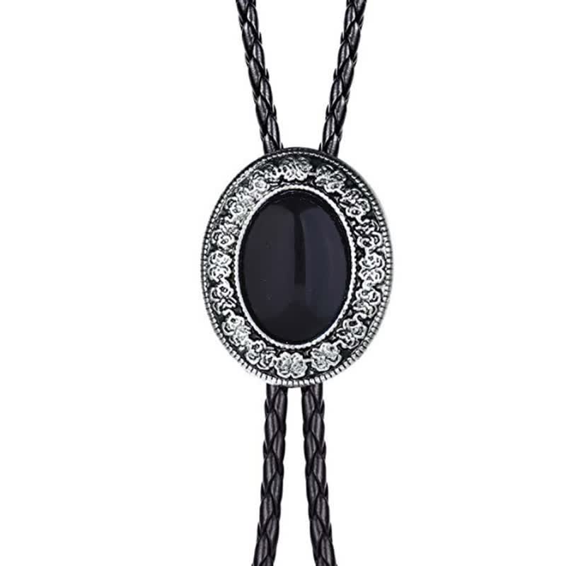 Cravate bolo fantaisie en pierre naturelle, inspirée du rodéo - Noir n° 2 - image 8