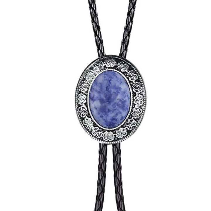 Cravate bolo fantaisie en pierre naturelle, inspirée du rodéo - Violet - image 13