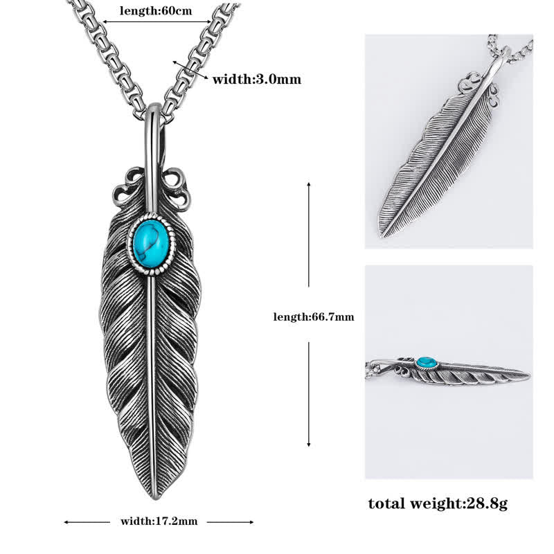 Collier tribal en plumes turquoise pour homme