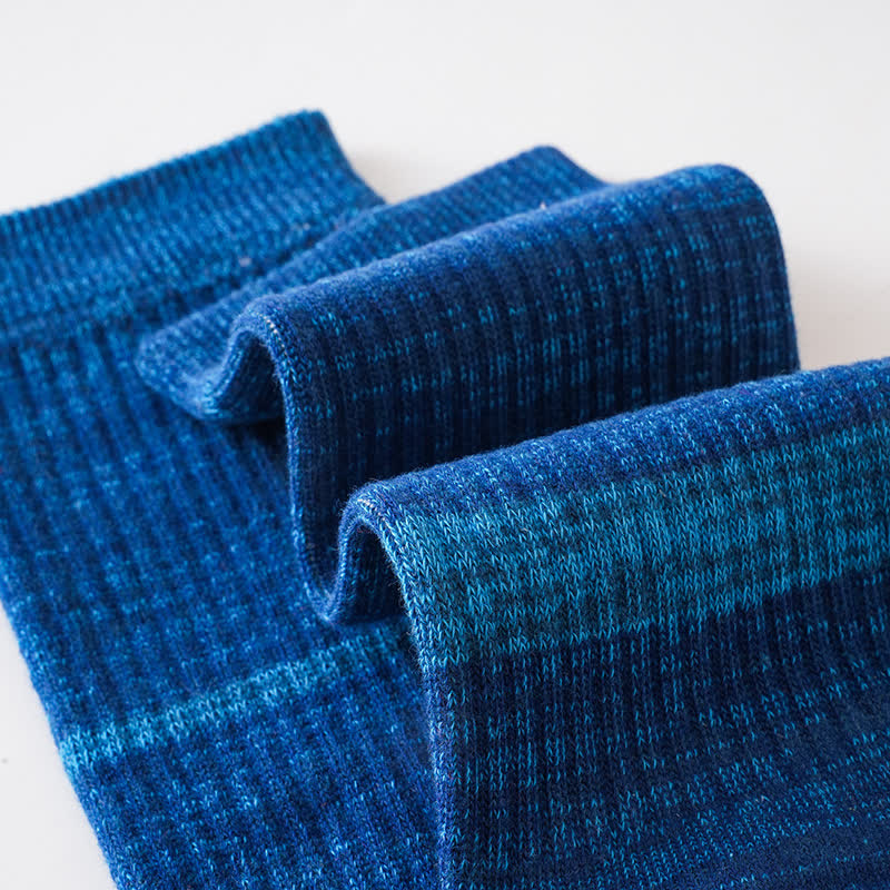 Chaussettes mi-mollet confortables à cinq doigts pour hommes, à rayures colorées