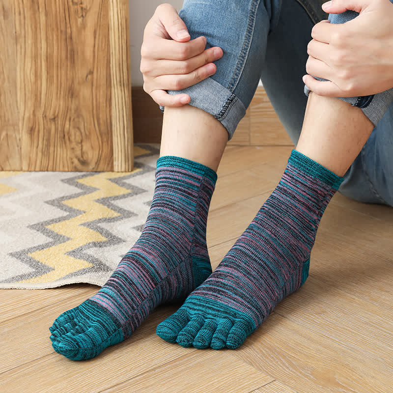 Chaussettes mi-mollet fendues à rayures ethniques vintage pour homme