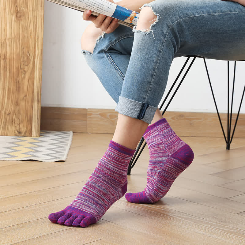 Chaussettes mi-mollet fendues à rayures ethniques vintage pour homme