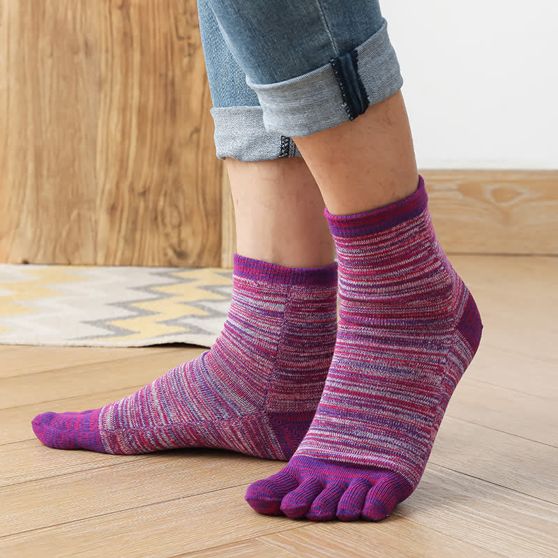 Chaussettes mi-mollet fendues à rayures ethniques vintage pour homme
