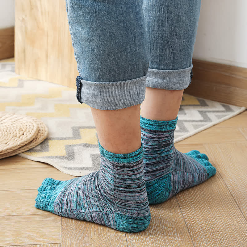Chaussettes mi-mollet fendues à rayures ethniques vintage pour homme