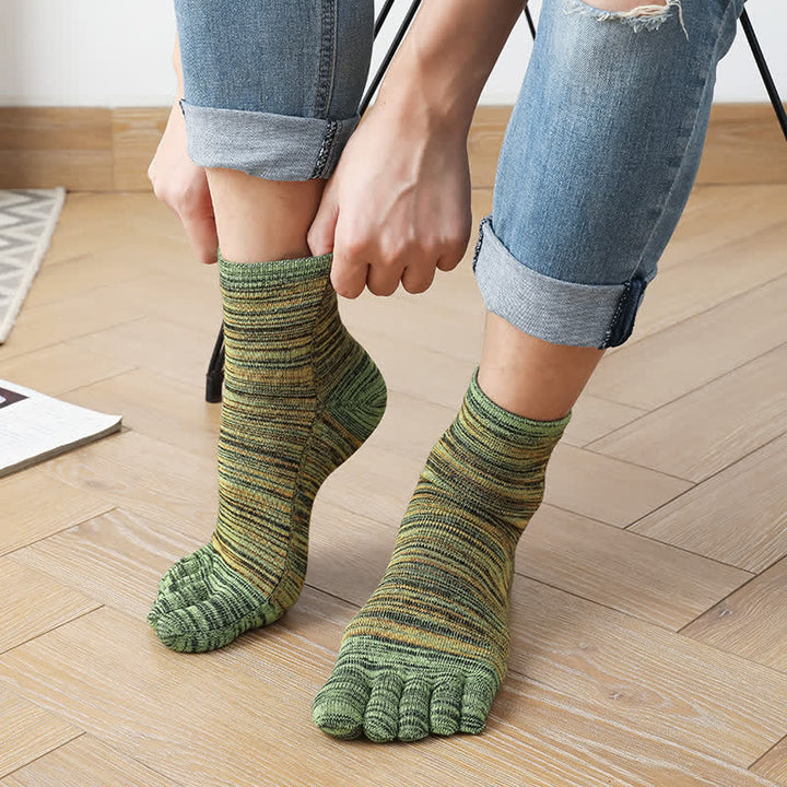 Chaussettes mi-mollet fendues à rayures ethniques vintage pour homme