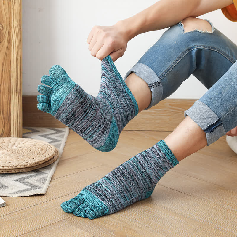 Chaussettes mi-mollet fendues à rayures ethniques vintage pour homme