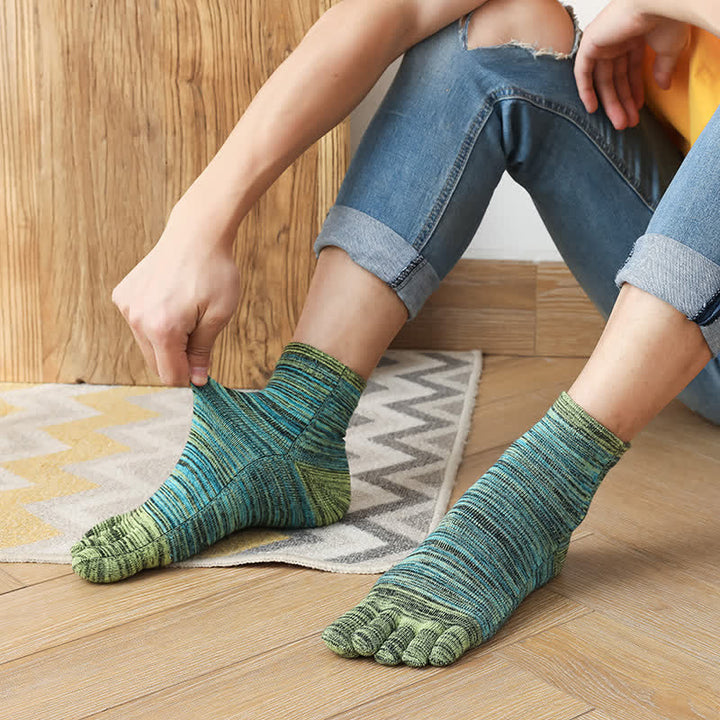 Chaussettes mi-mollet fendues à rayures ethniques vintage pour homme