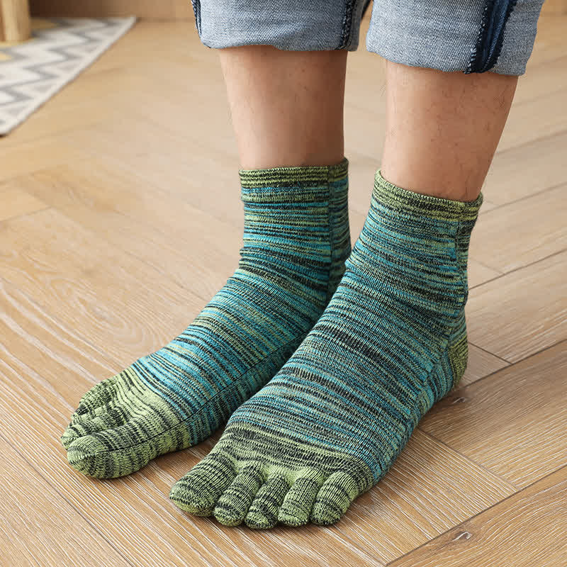 Chaussettes mi-mollet fendues à rayures ethniques vintage pour homme