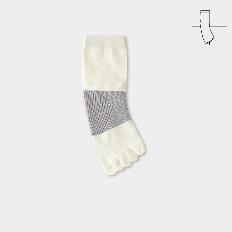 Chaussettes mi-mollet confortables en pur coton à cinq orteils fendus pour hommes