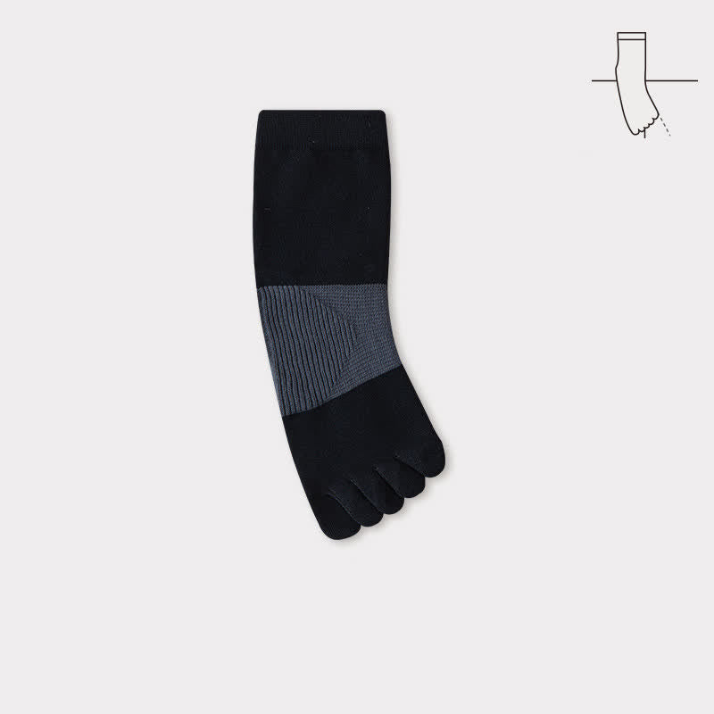 Chaussettes mi-mollet confortables en pur coton à cinq orteils fendus pour hommes