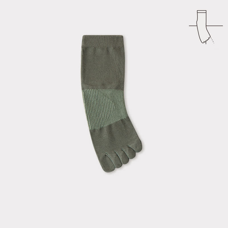 Chaussettes mi-mollet confortables en pur coton à cinq orteils fendus pour hommes