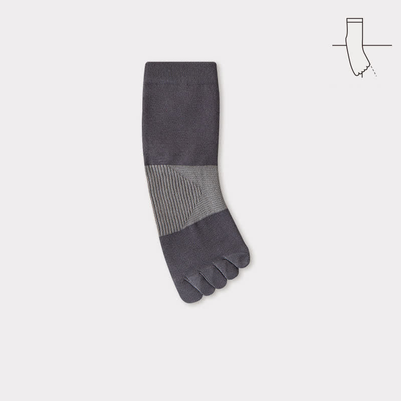 Chaussettes mi-mollet confortables en pur coton à cinq orteils fendus pour hommes
