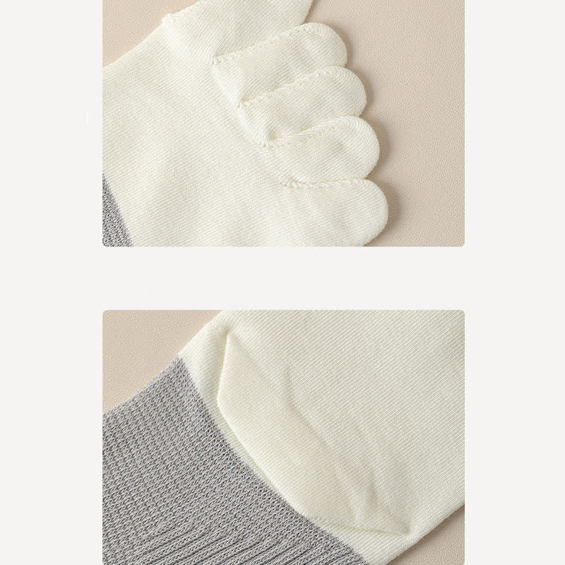 Chaussettes mi-mollet confortables en pur coton à cinq orteils fendus pour hommes