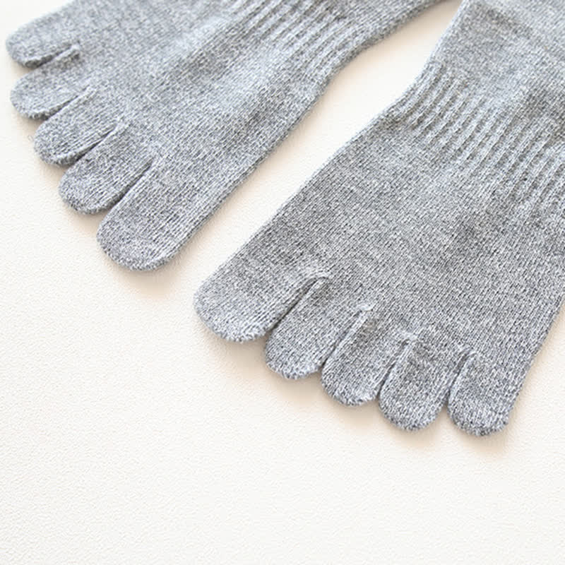 Chaussettes en coton à cinq doigts de style rétro pour hommes