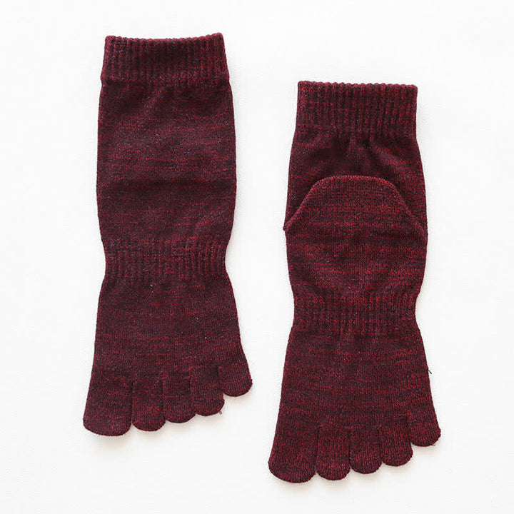 Chaussettes en coton à cinq doigts de style rétro pour hommes