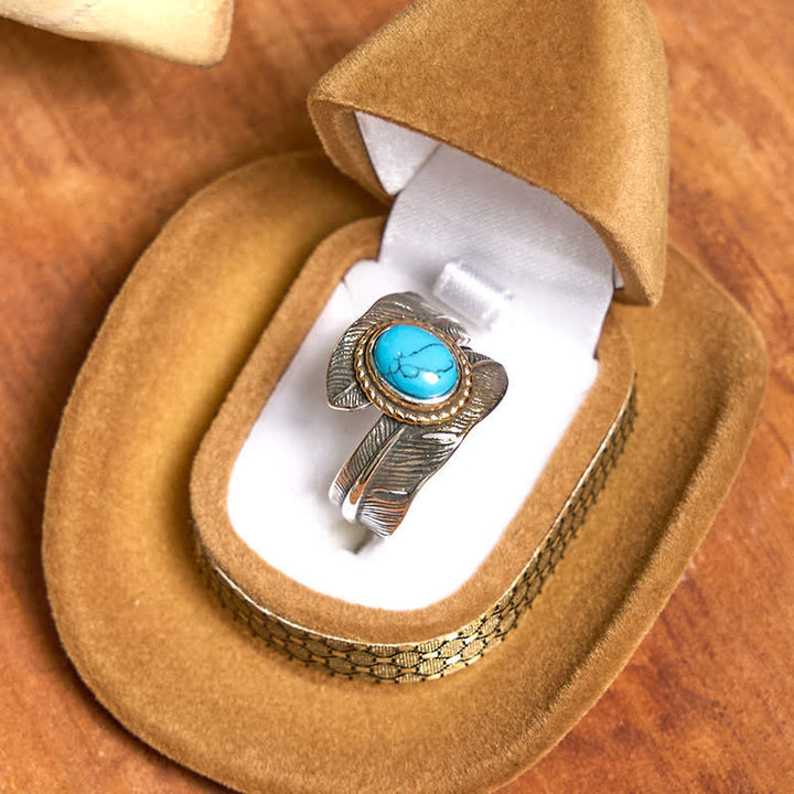 Ensemble boucle de ceinture, collier et bague en forme de plume turquoise avec aile d'ange et couteau caché (PRÉVENTE) - image 9