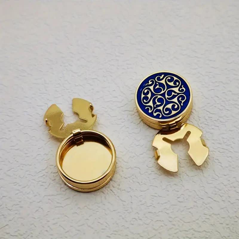 Lot de 1 paire de couvre-boutons à pression pour hommes, motif floral bleu - image 6